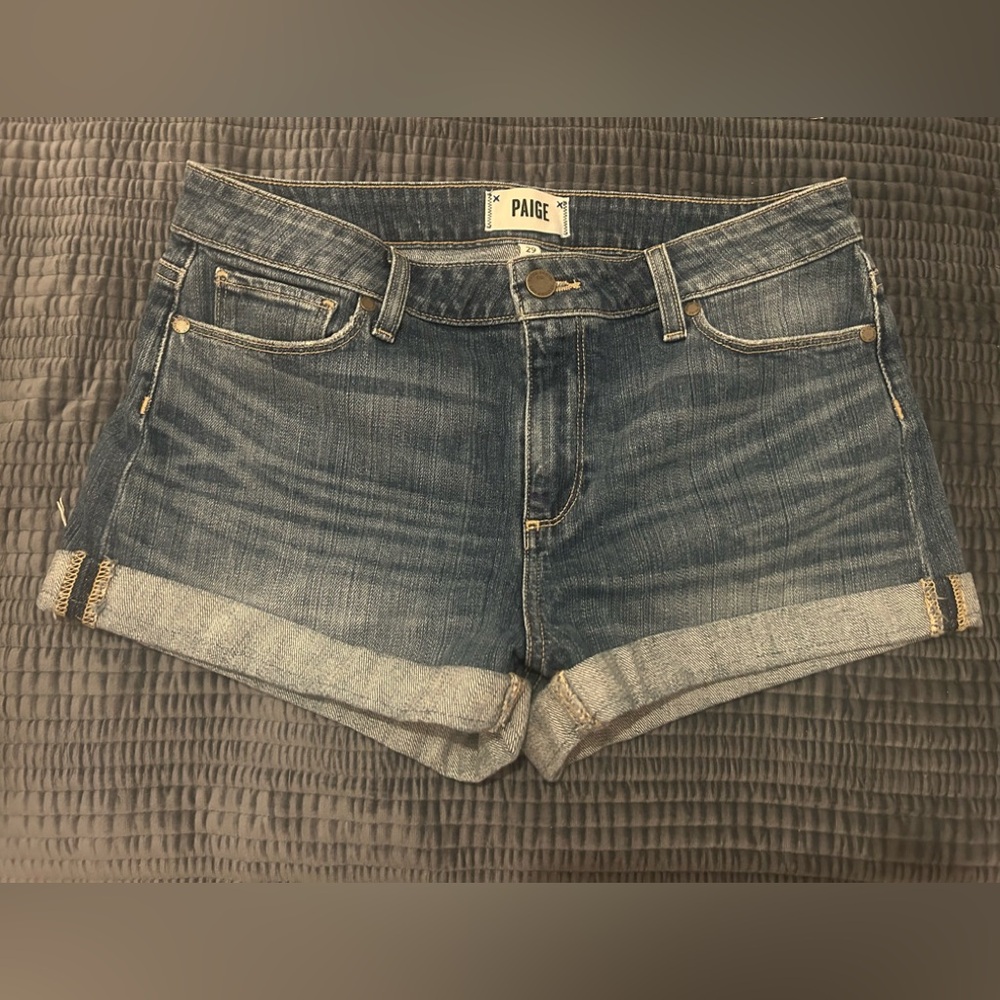 PAIGE Women's Dark Blue Jean Shorts